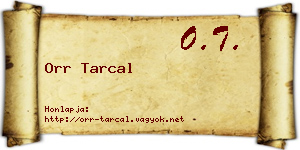 Orr Tarcal névjegykártya